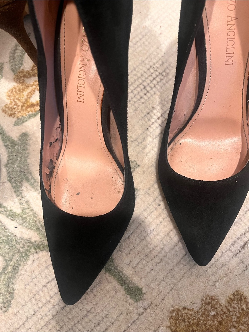 Enzo Angiolini Black Suede Pointed Toe Stiletto Pumps - Picture 6 of 11